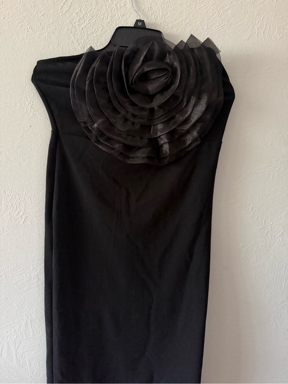 Ashley Stewart Black Strapless Dress with Rosette Accent
